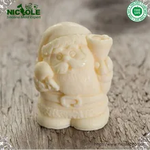 Free Shipping 3D Santa Claus Silicone Candle Moulds Silicone Christmas Resin Craft Home Decor Soap Chocolate Mold