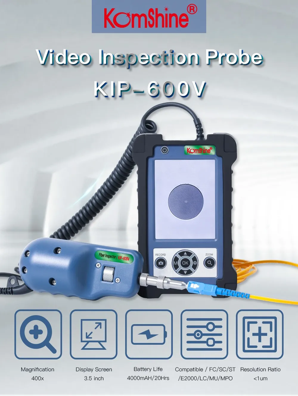 Kip600v Optic Fiber Inspection Microscope /ftth/cable Fiber Optic
