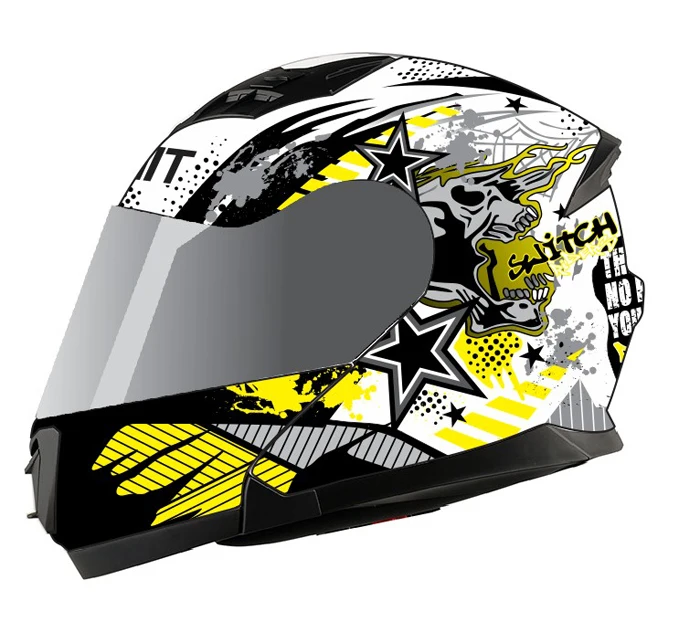 
Wholesale DOT certification motorcycle skull helmet with sun visor 