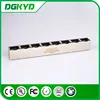 Panel mount cat5 1x8 multi port rj45 modular jacks , Y/G LED , shielded