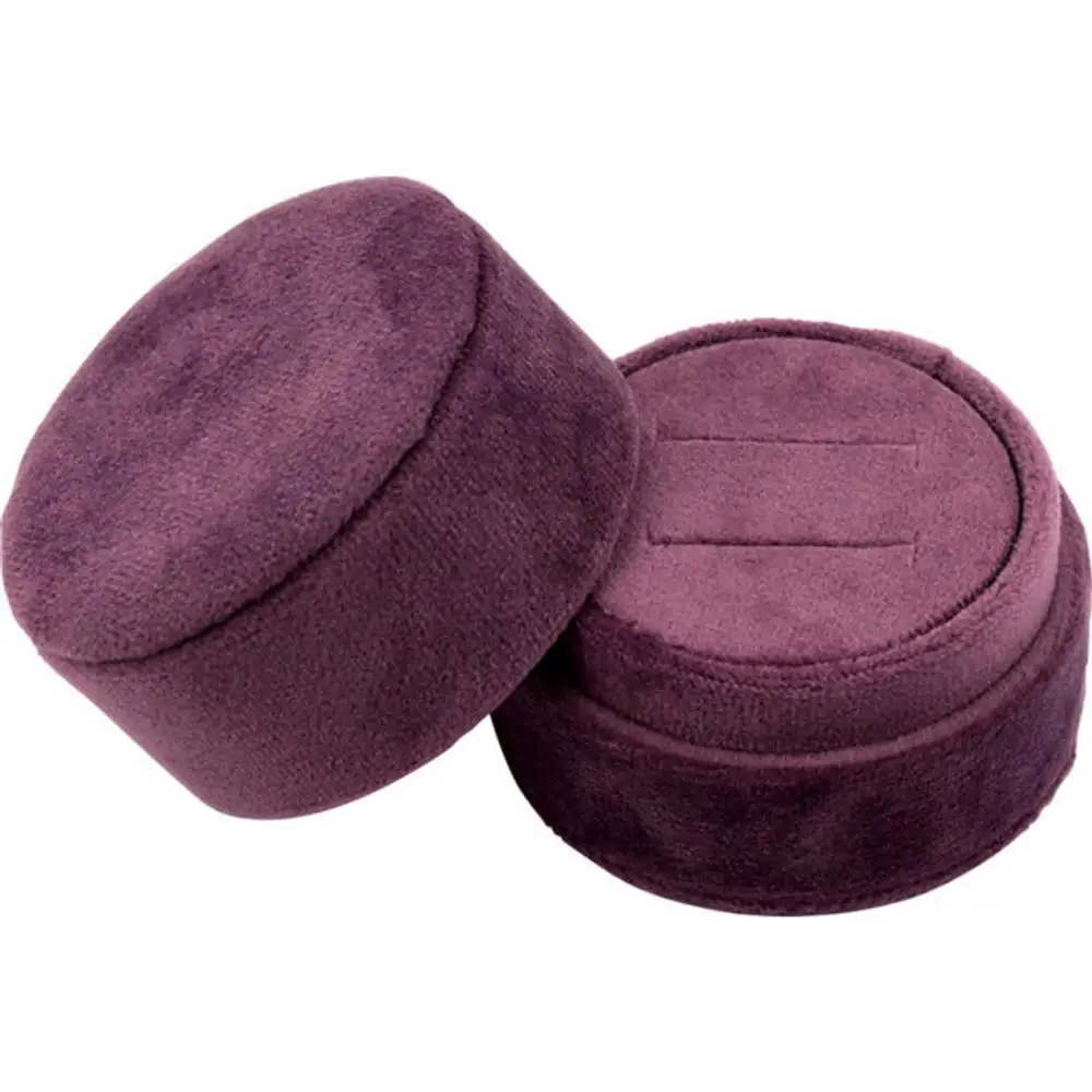 

New Style Custom Handmade Velvet Round Jewelry Boxes Wedding Ring Box