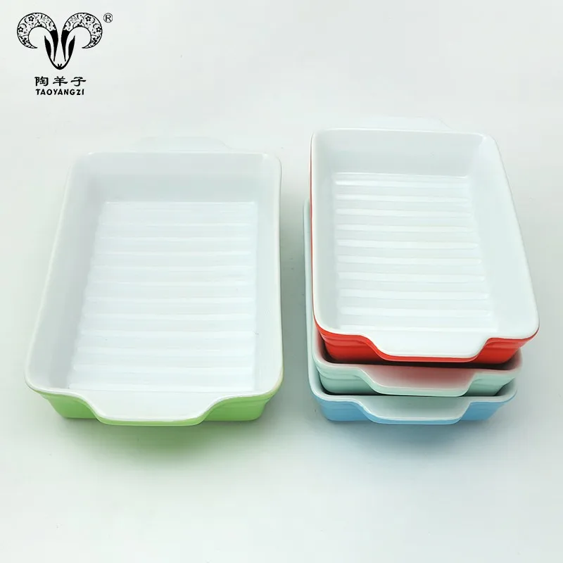 Stock Ecofriendly Microwave Safe White Ceramic Bakeware With Handles