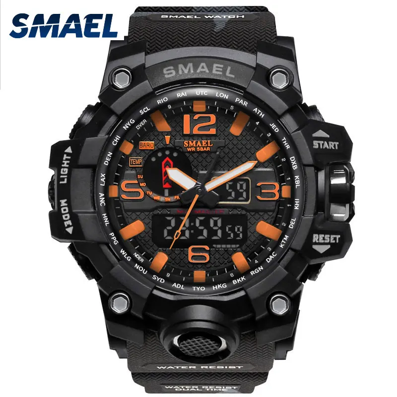 

SMAEL 1545MC sport watch waterproof army watch, Army green, red, khaki, orange, blue