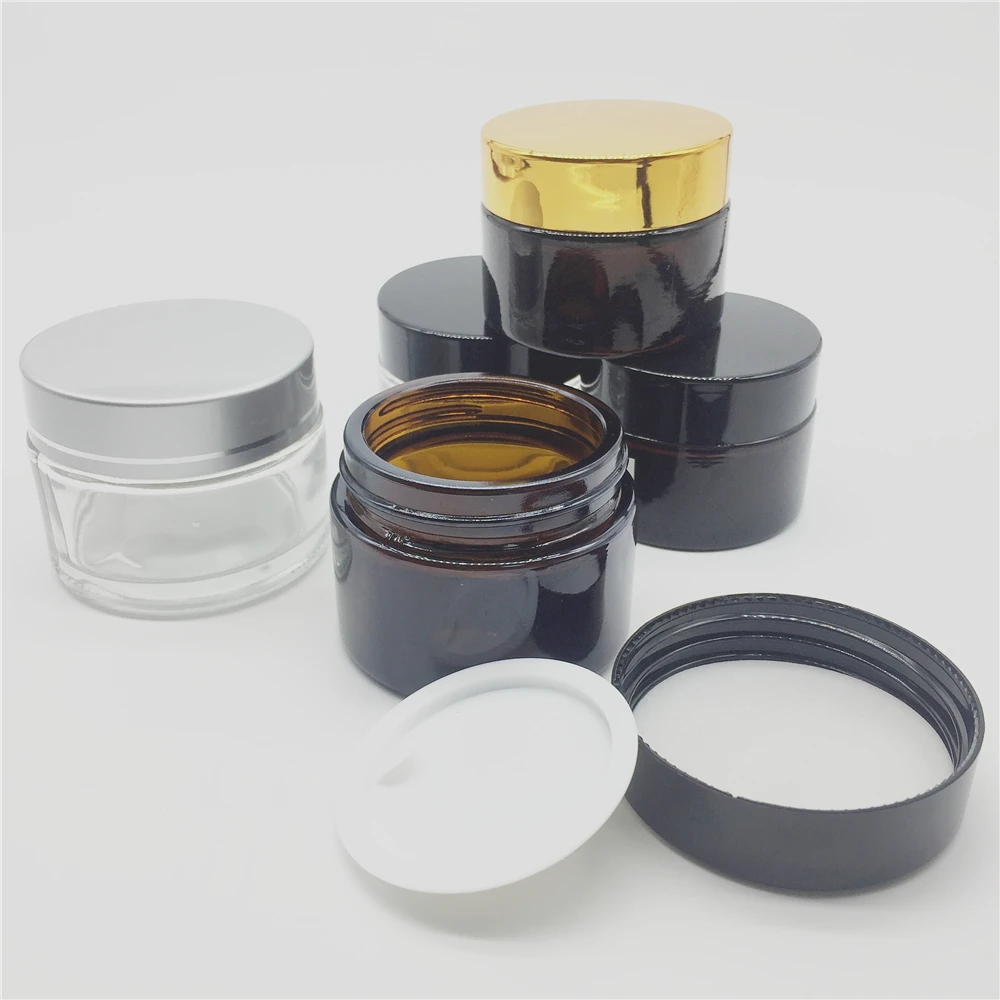 20ml 30ml 50ml Amber Cosmetic Cream Glass Jars Buy Amber Glass Jar