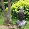 Fiberglass large garden buddha head in sculptures