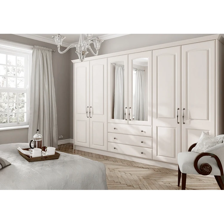 Luxurious Portable Bedroom Wardrobes particle board Solid Wood Wardrobe