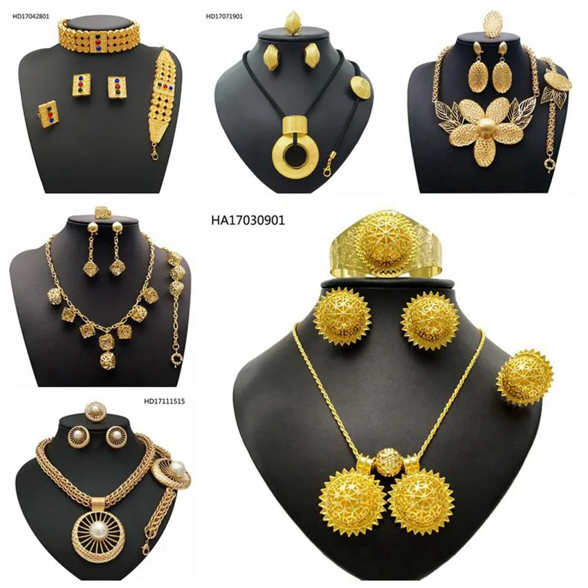 24k Gold Plated Saudi Arabia Jewelry Sets Ladies Wholesale Costume Jewelry Settings Without