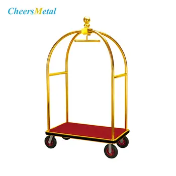 brass luggage cart