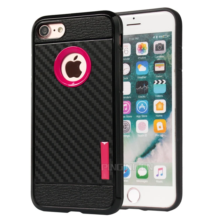 

Carbon fiber soft tpu material silicone cellphone case for iphone 8 back cover