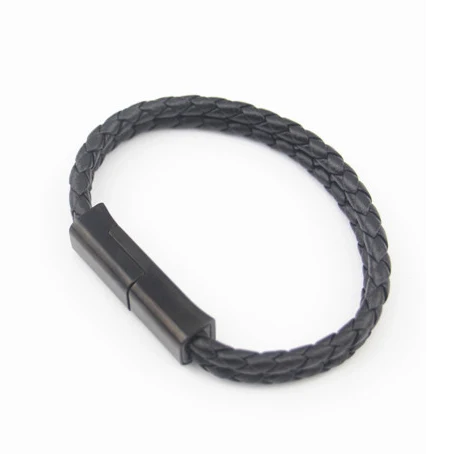 

Hot Christmas Gift Double Braided Leather Bracelet USB Charger Cable For Iphone