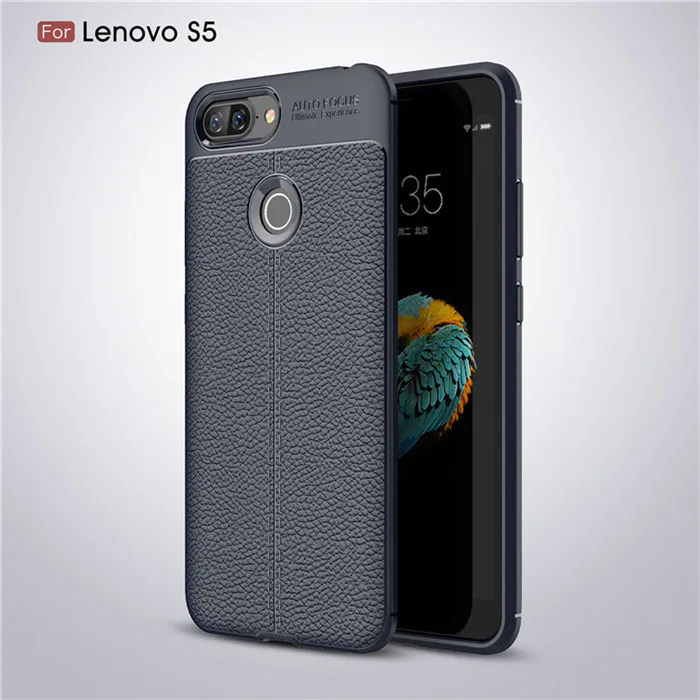 

2018 Newest leather design Litchi TPU phone case For Lenova S5