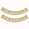 I AM ONE Jute Banner Pink Blue Garland Rustic Flag for Baby Shower Girl 1st Birthday Party Decoration Kids