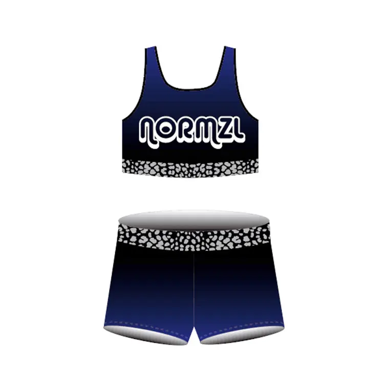 

Custom Adult Youth Sleeveless Navy Blue Blank Cheer Uniforms All Star Cheerleading Practice Wear