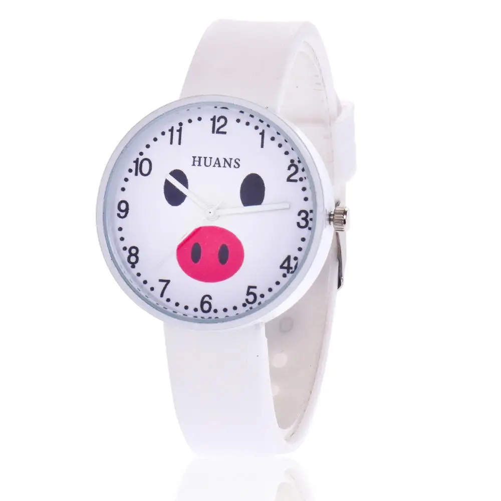 

summer hot selling cute candy color man women cheaper price silicone pig watches, N/a