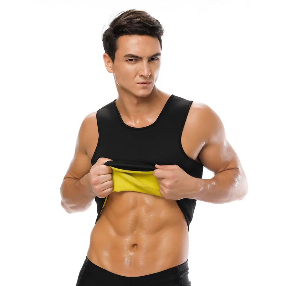 

Wholesale Slimming Shirt Sweat Suits Weight Loss Neoprene Men Body Shaper, Black&yellow