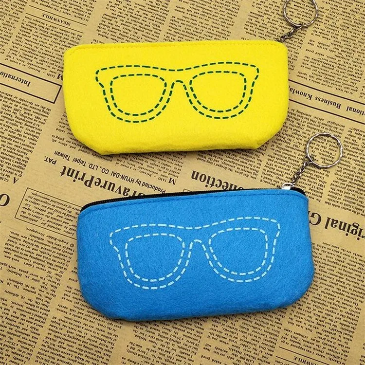 Portable Eyeglasses Pouch Felt Eyewear Case Sunglasses Case Bag Pouch Felt Glasses Case Bag 9042