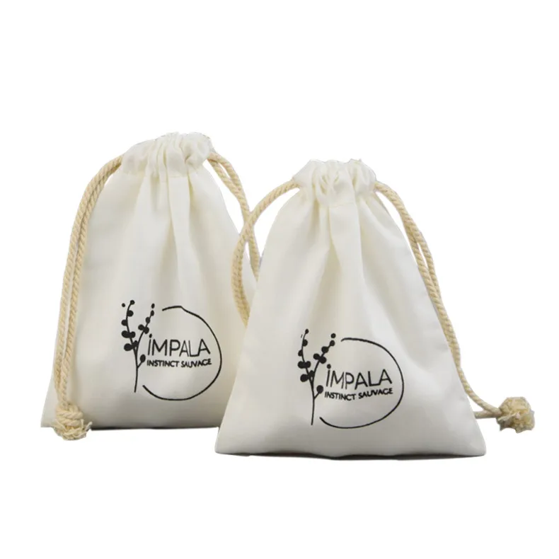 

hemp small gift cosmetic makeup canvas cotton drawstring bag, Customized color