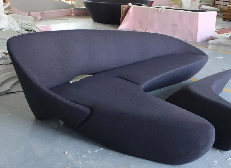 Modern Replica Zaha Hadid Luxury Style Fiberglass Moon Shape Seating