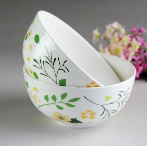 6inch White porcelain noodle bowls New Bone China soup bowls with customized printing