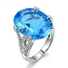 China Factory Inlaid Colorful Treasure Adjustable Finger Sets Metal Ring Jewelry Kratopa Sapphire Ring