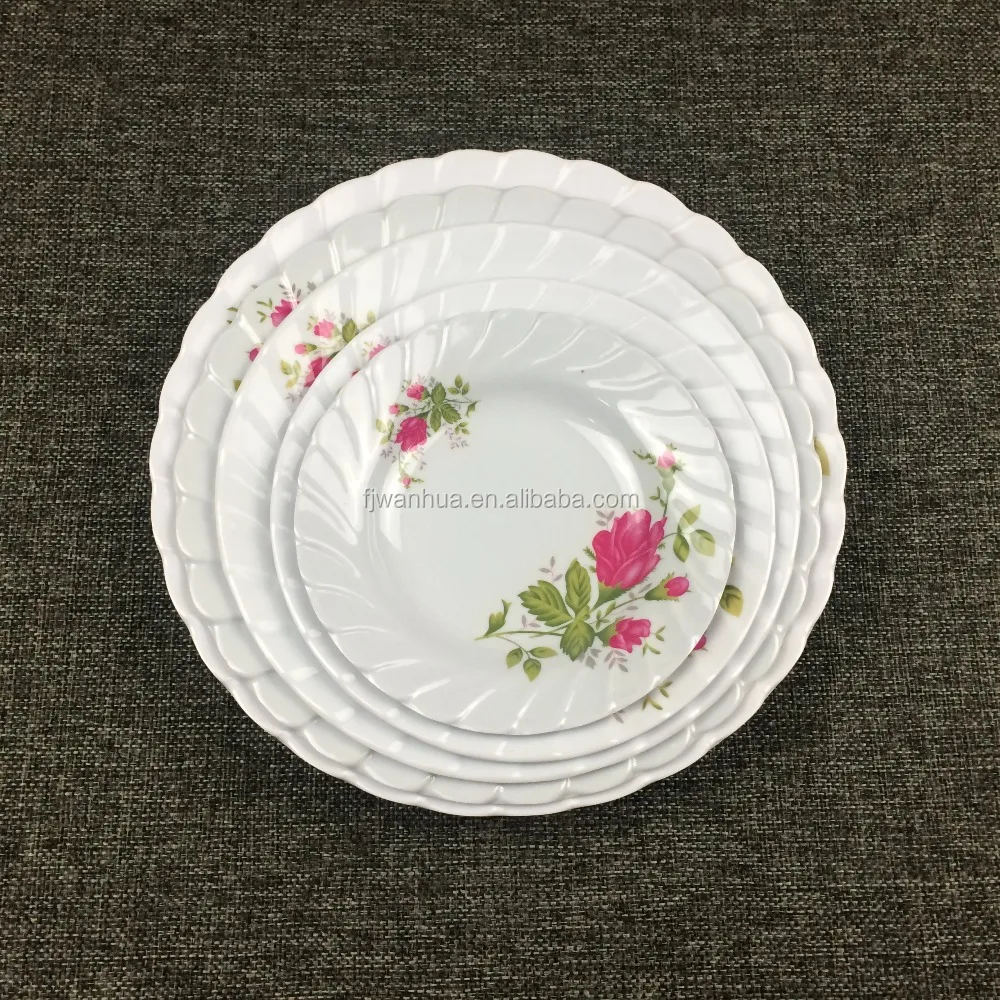 Flower Decorative Melamine Plate Buy Flower Plastic Plate