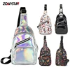 Fashion Waterproof Leather Backpack Chest Bag Holographic Women Laptop Bag Backpack