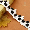 hot selling new design black and white double mixed colors lace cord border