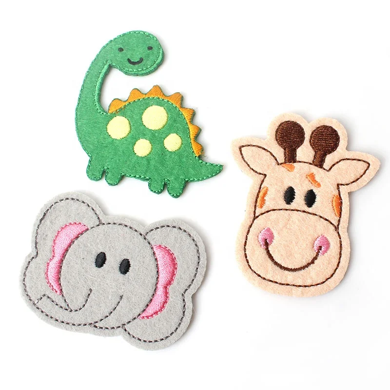 

Eco Sew On Applique Felt Fabric Embroidery Cute Cartoon Animal Logo Labels Patches for Kids and Baby, Accept customized