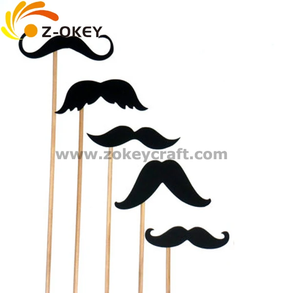 ZPP1560 Paper Photo Booth Props black mustaches 5pieces set