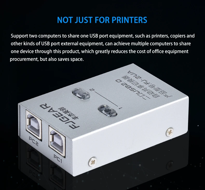 Fjgear Hot Usb 2.0 Auto Sharing Switch 2 Port Computer Hotkey 2.0