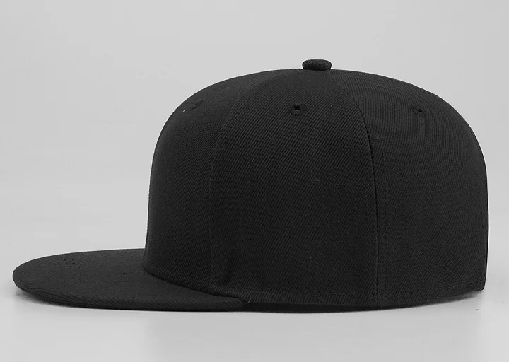 New Products Wholesale Custom Blank Black Flat Brim Closed Back Sports ...