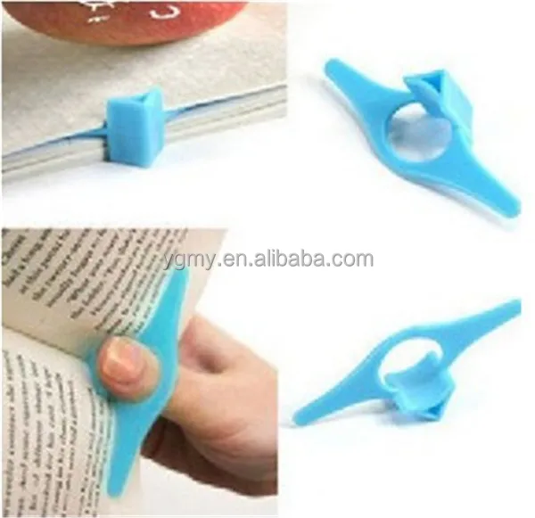 

Thumb Plastic Convenient Reading Helper Book Page Holder Finger Bookmark, Blue