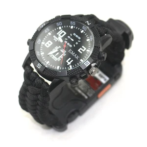 Outdoor camping and hiking paracord survival watch/distance laser watch /USB chargeable survival paracord watch.