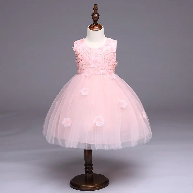 

Best Selling Breathable Flower Girl Princess Communion Party Dresses For Wedding Party L8805, Blue;pink;light blue