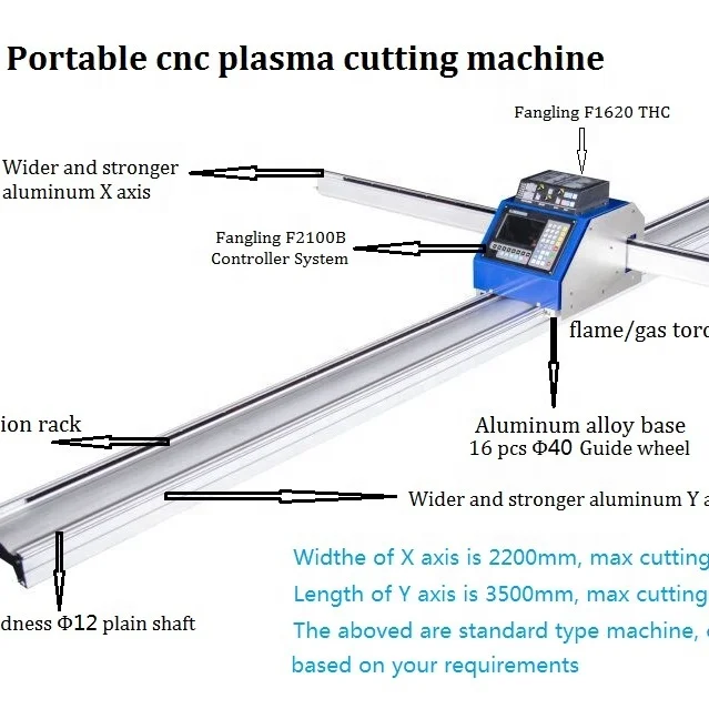 Factory direct with THC portable cnc plasma and flame gas cutter for metals