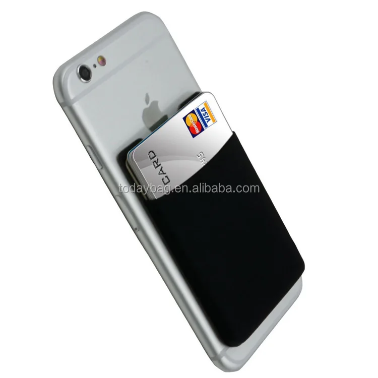 

Factory custom logo adhesive phone back card holder, Black