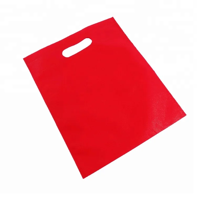 

Cheap reusable non-woven die pp eco-friendly d cut non woven tote bag factory, Red or customer's requirements