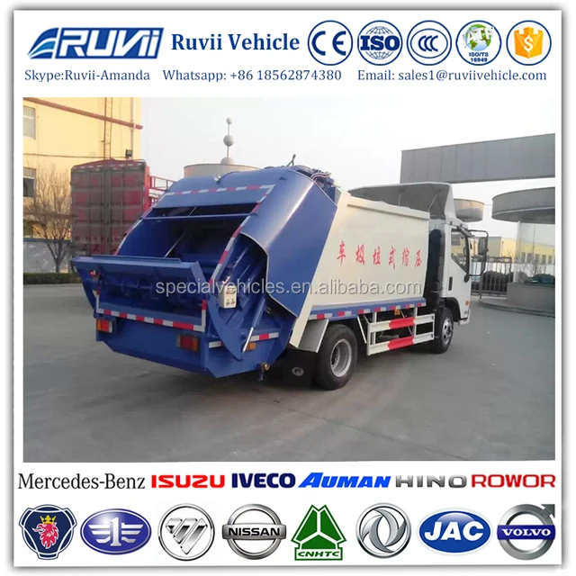 truck waste collector truck, 4x2 5cbm rubbish collector truck