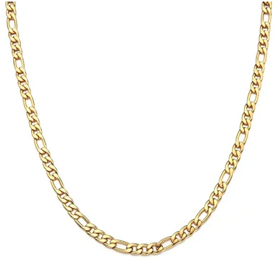 

24k Real Gold Plated Rope Chain 4-6MM Stainless Steel Gold Plated Necklace Chain for Women men 24, N/a