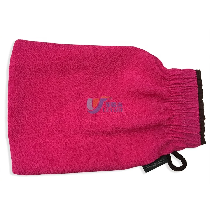 

Hot-Sale Luffa Bathroom Bath Brushes Sponge Scrubbers Morocco Bath Glove Mitt Viscose Bath Exfoliating Scrubber With Your Design, Fuxia