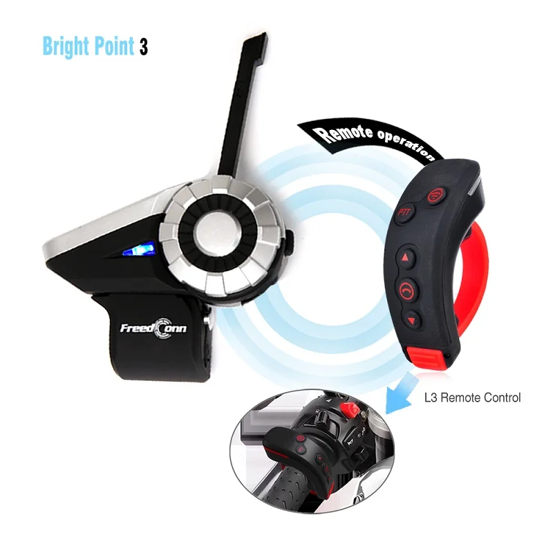 
Freedconn newest Helmet Bluetooth headset T REX for Group Intercom 8 people can talk at the same time in 1500 meters range  L3 