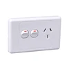 JHAS314 SAA Electrical Powerpoint Horizontal Wall 10A Socket 2 Gang 2 Way Switch Australia