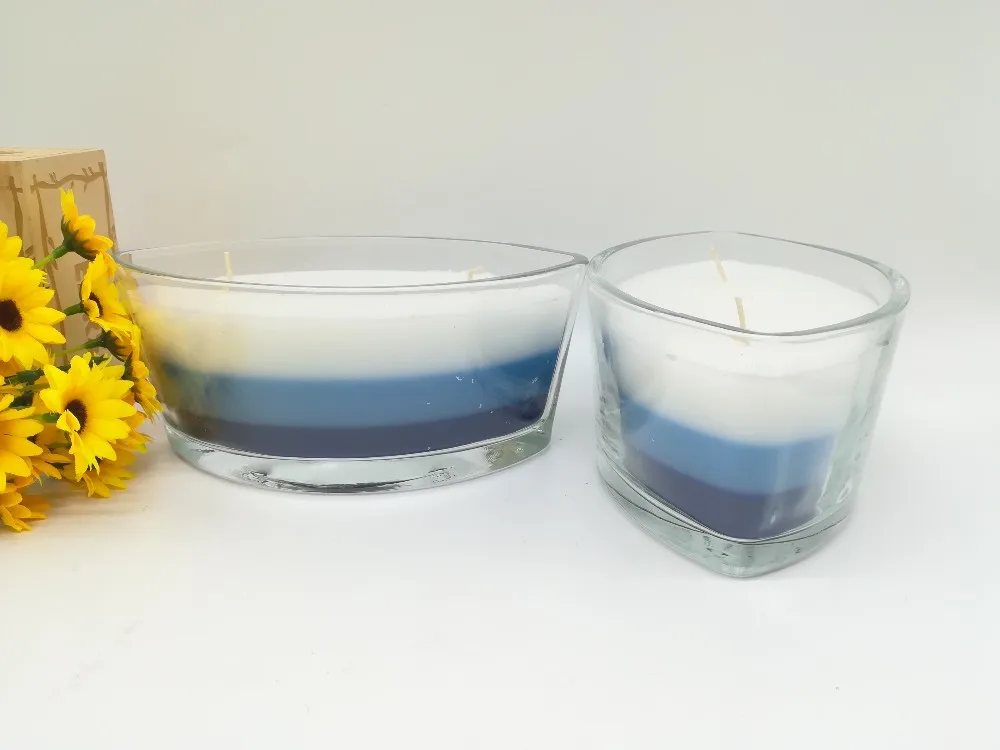 Luxury Glass Jar Candle With Wood Cork Private Label Candles Container Long Burning Candles For