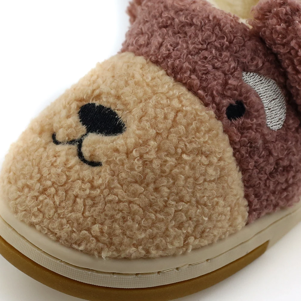 
Infant Boys Super Soft Plush Shoes Plush Brown Comfort Indoor Slippers Soft Baby Slippers Animals 