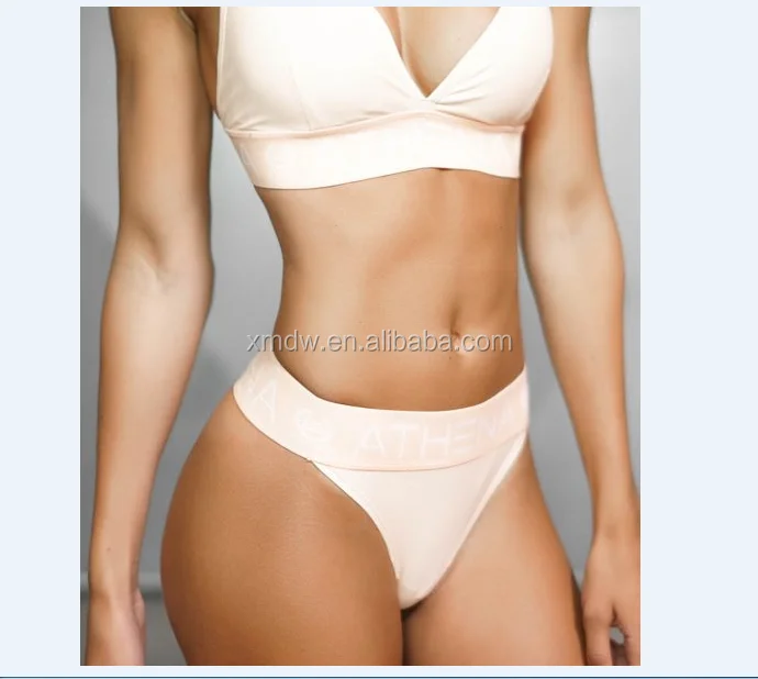 

Fashion Sports Underwear Set Sexy Bra And Panty Set Letter Print Band Bra And Thong Set Custom Logo seamless lingerie