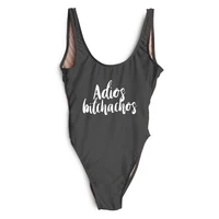 

High Quality One Pieces Swimsuit 2019 Custom Text Swimwear Women Bathing Suit Letter Print Beach Sexy Swimsuit