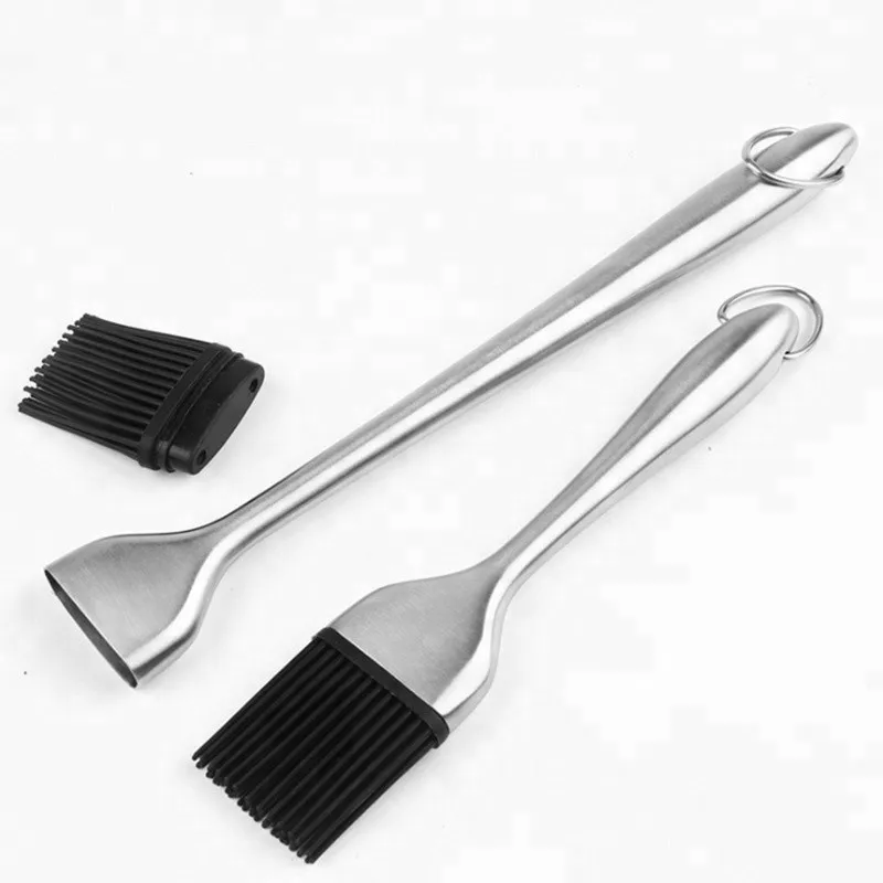 2piece Bbq Grilling Removable Silicone Basting Brush Pastry Brush With