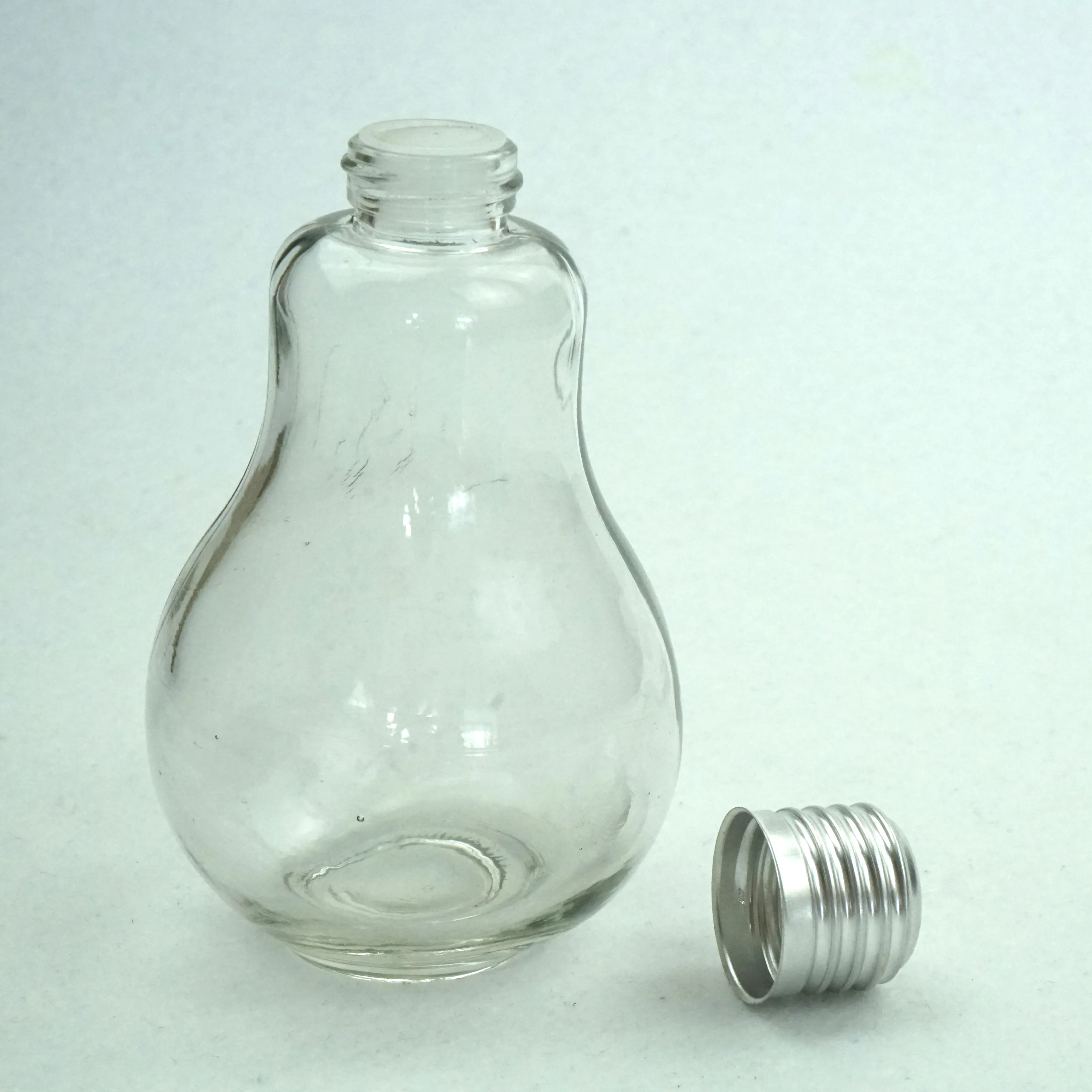Wholesale Price Spice Container Glass Metal Lid 100ml Light Bulb Jars