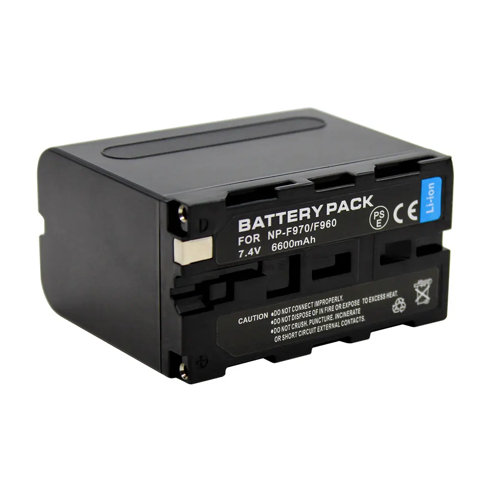 

7.4V 6600mAh Camcorder li-ion battery pack NP-F970 NP-F960 NP-F950, Black