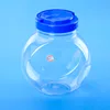 Empty Candy Cookie Pot Packaging Almond Pistachio Container 2500ml 2.5L Ball Shaped PET Plastic Food Jar Clear with Handle Lid